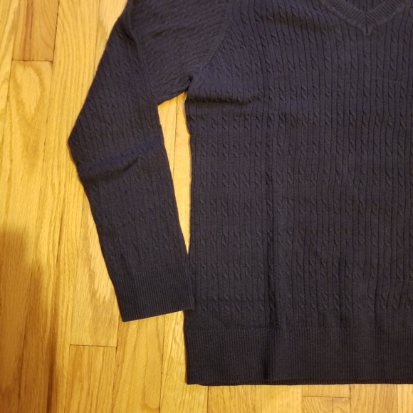 Nautica Long Sleeve V-Neck Pullover Logo Knit Sweater Blue Women's Size Large - Picture 3 of 8